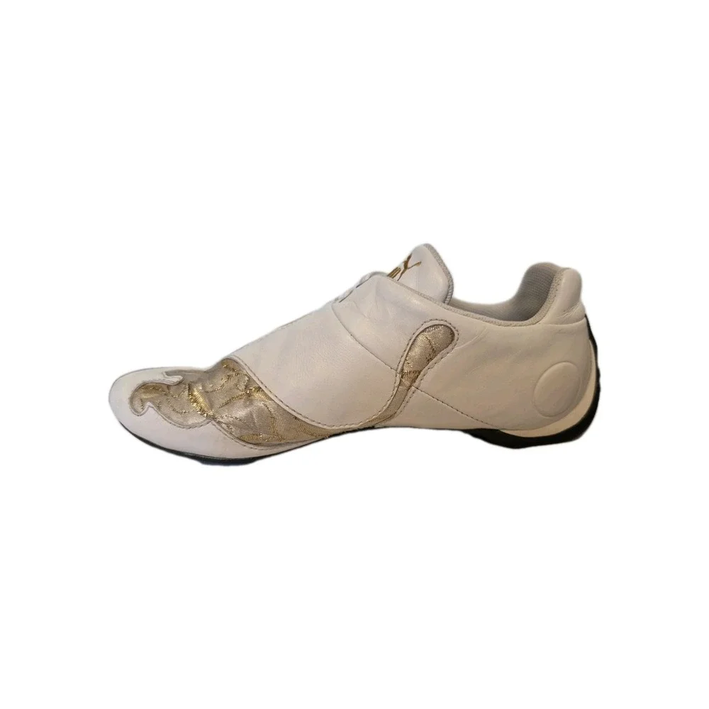 Puma Speed Cat Womens Size US W8 Low White Leather W Gold Netting Sneakers‎